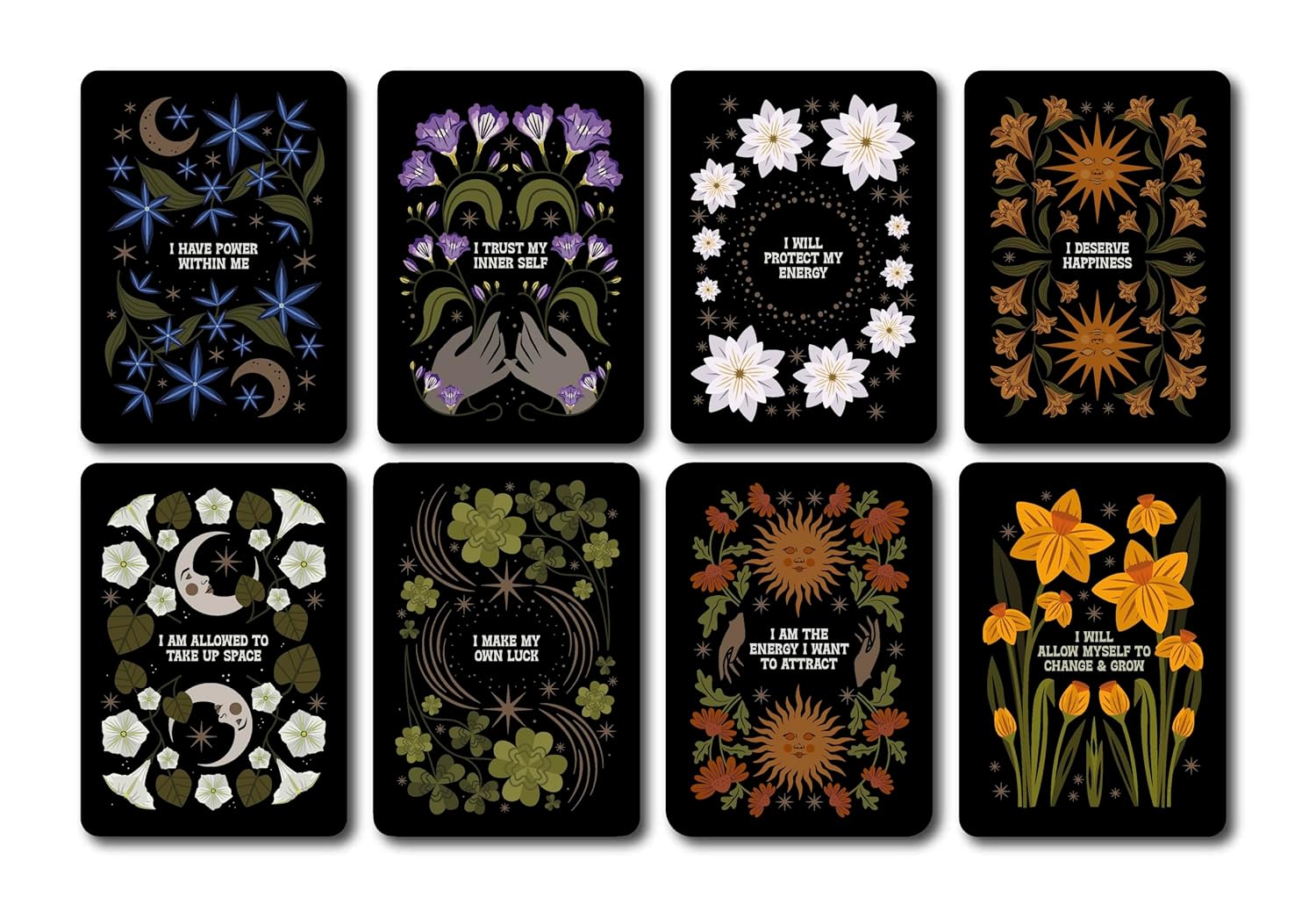 Celestial Flora Affirmacijos kortos Leaping Hare Press - OBUOLYS