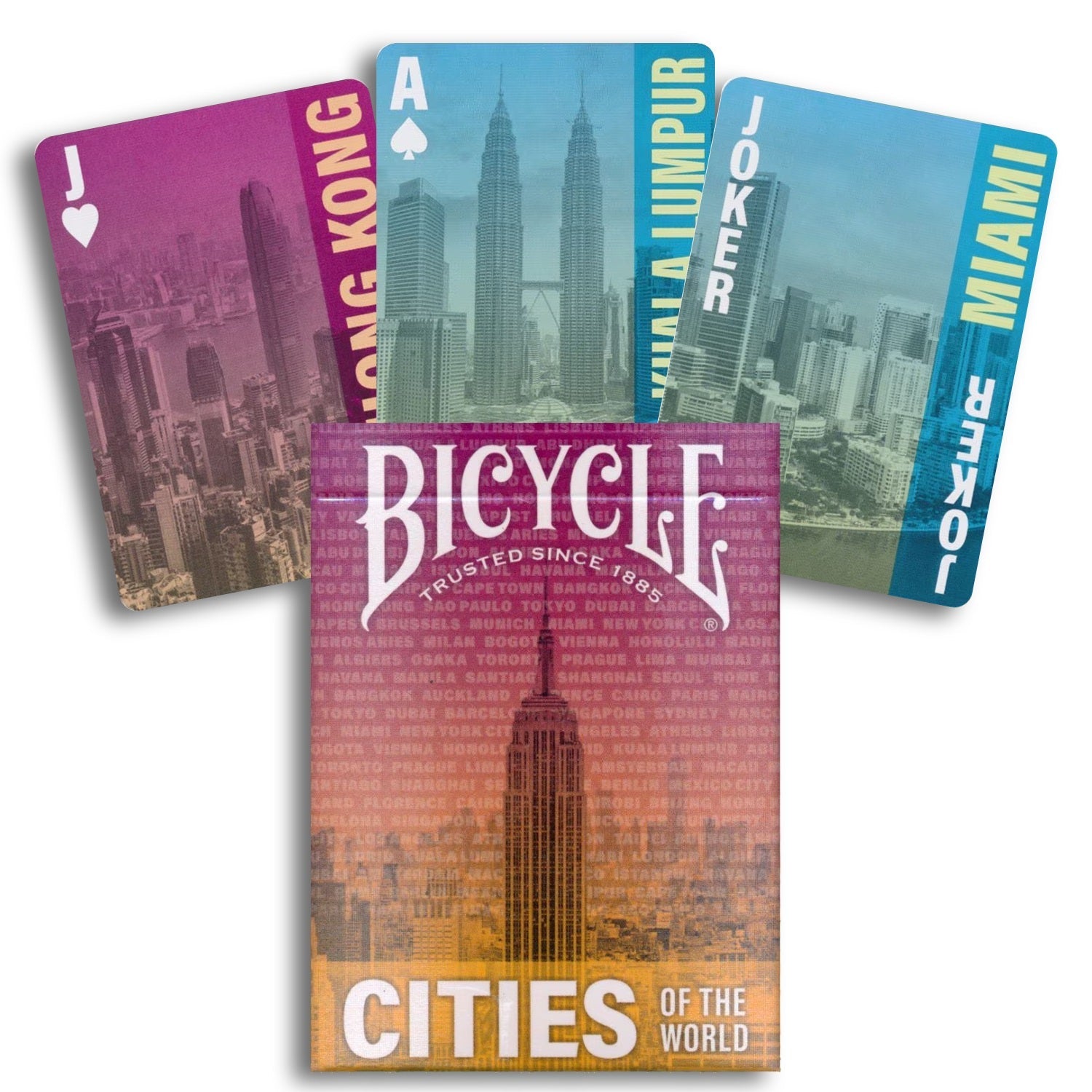 Cities of the World žaidimo kortos Bicycle - OBUOLYS