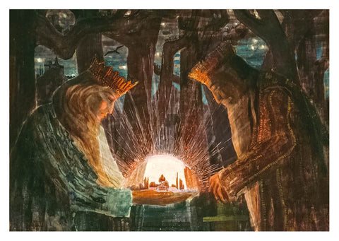 ČIURLIONIO ATVIRUKŲ RINKINYS: klasikinio meno įkvėptos dovanos + galimybė personalizuoti - OBUOLYS