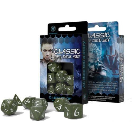 Classic RPG kauliukų rinkinys alyvuogių žalsvumo ir baltos sp - OBUOLYS