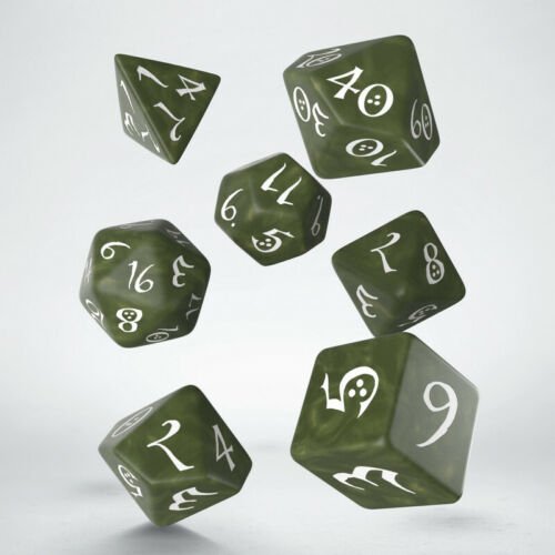 Classic RPG kauliukų rinkinys alyvuogių žalsvumo ir baltos sp - OBUOLYS