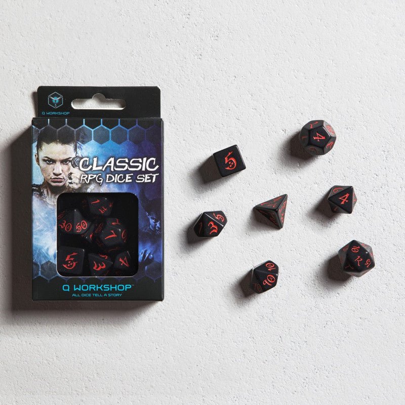 Classic RPG kauliukų rinkinys juodos ir raudonos sp - OBUOLYS