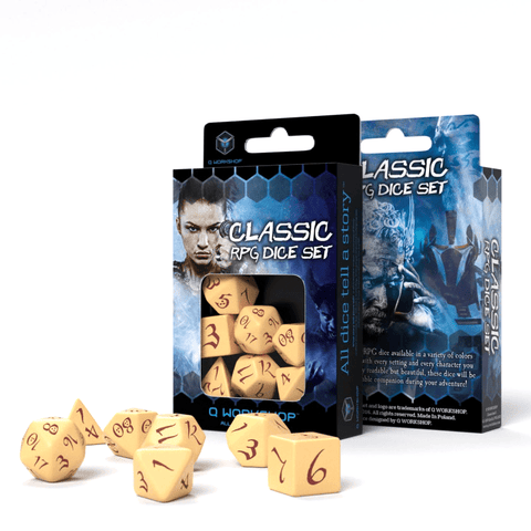 Classic RPG kauliukų rinkinys smėlio ir bordinės sp - OBUOLYS