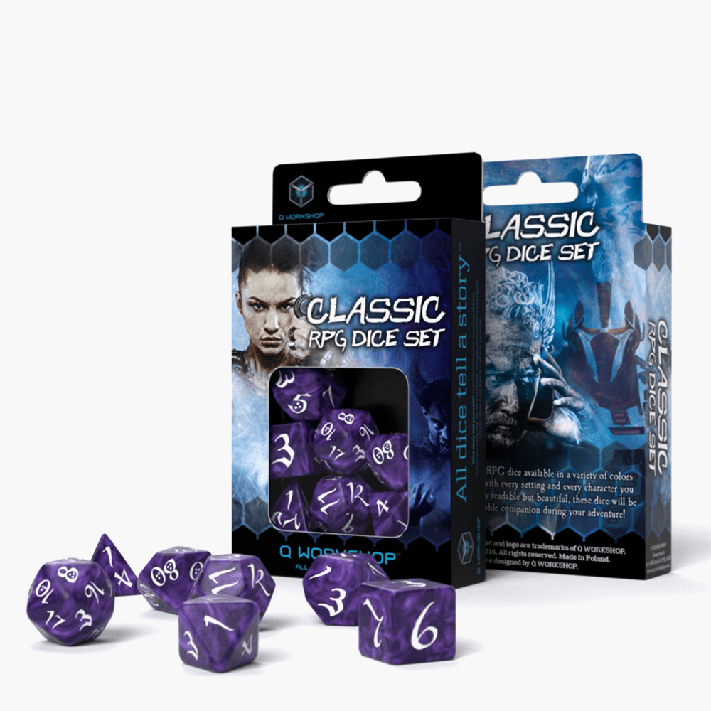 Classic RPG kauliukų rinkinys violetinės ir baltos sp - OBUOLYS