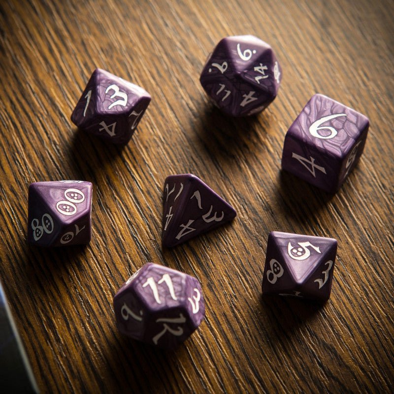 Classic RPG kauliukų rinkinys violetinės ir baltos sp - OBUOLYS
