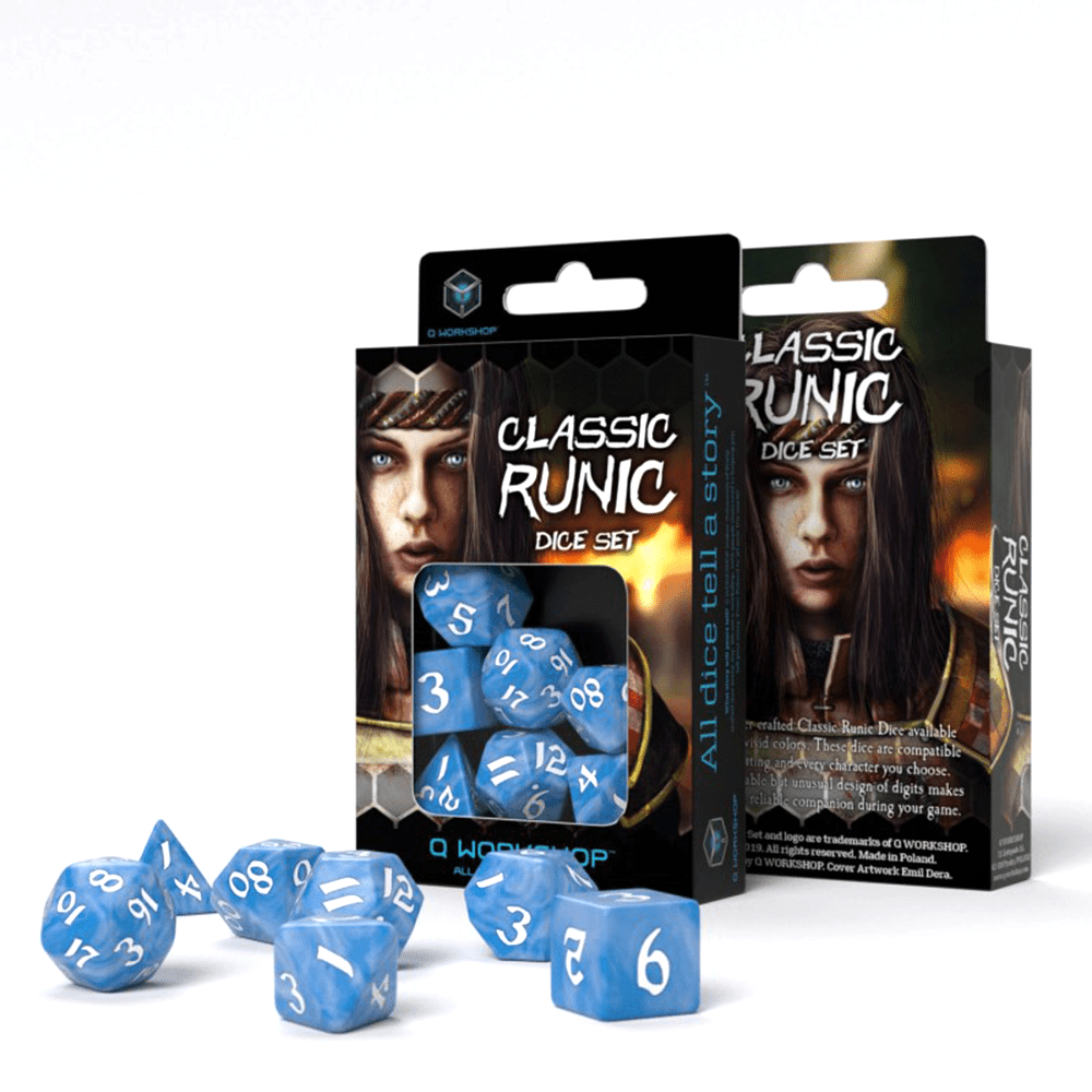 Classic Runic kauliukų rinkinys mėlynos ir baltos sp - OBUOLYS