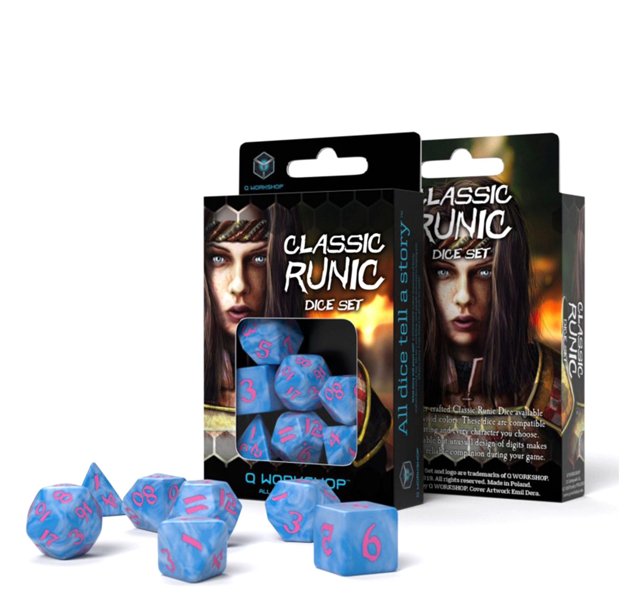 Classic Runic kauliukų rinkinys mėlynos ir rožinės spalvos - OBUOLYS