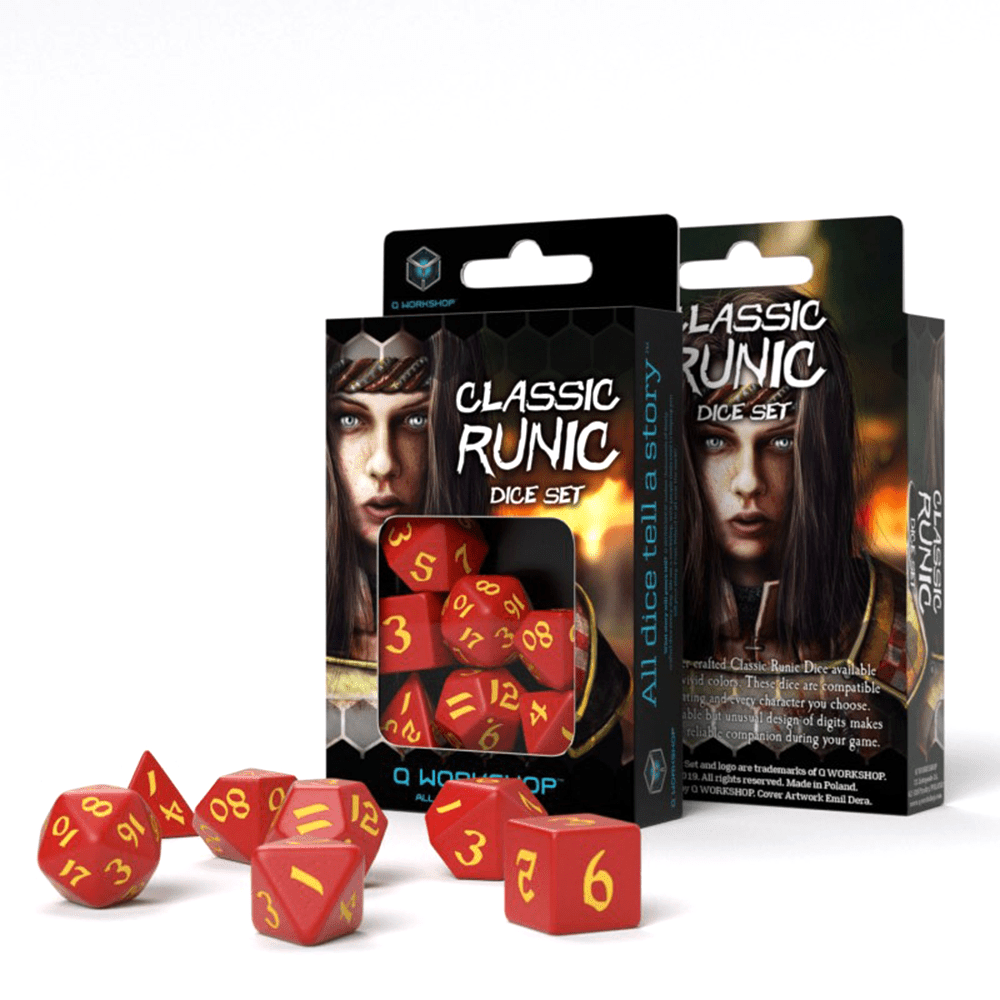 Classic Runic kauliukų rinkinys raudonos ir geltonos sp - OBUOLYS