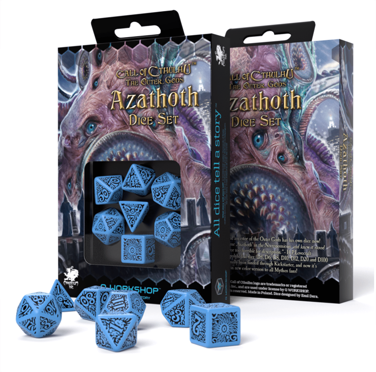 COC The Outer Gods Azathoth kauliukų rinkinys mėlynos ir juodos spalvos - OBUOLYS