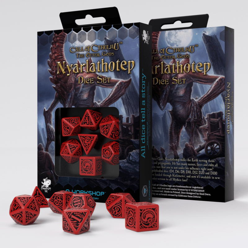 COC The Outer Gods Nyarlathotep kauliukų rinkinys raudonos ir juodos sp - OBUOLYS