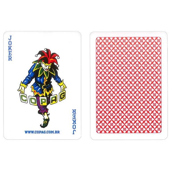 Copag 4 Corner Jumbo pokerio kortos baltoje dėžutėje (Raudonos) - OBUOLYS