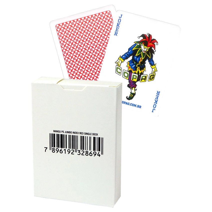 Copag 4 Corner Jumbo pokerio kortos baltoje dėžutėje (Raudonos) - OBUOLYS