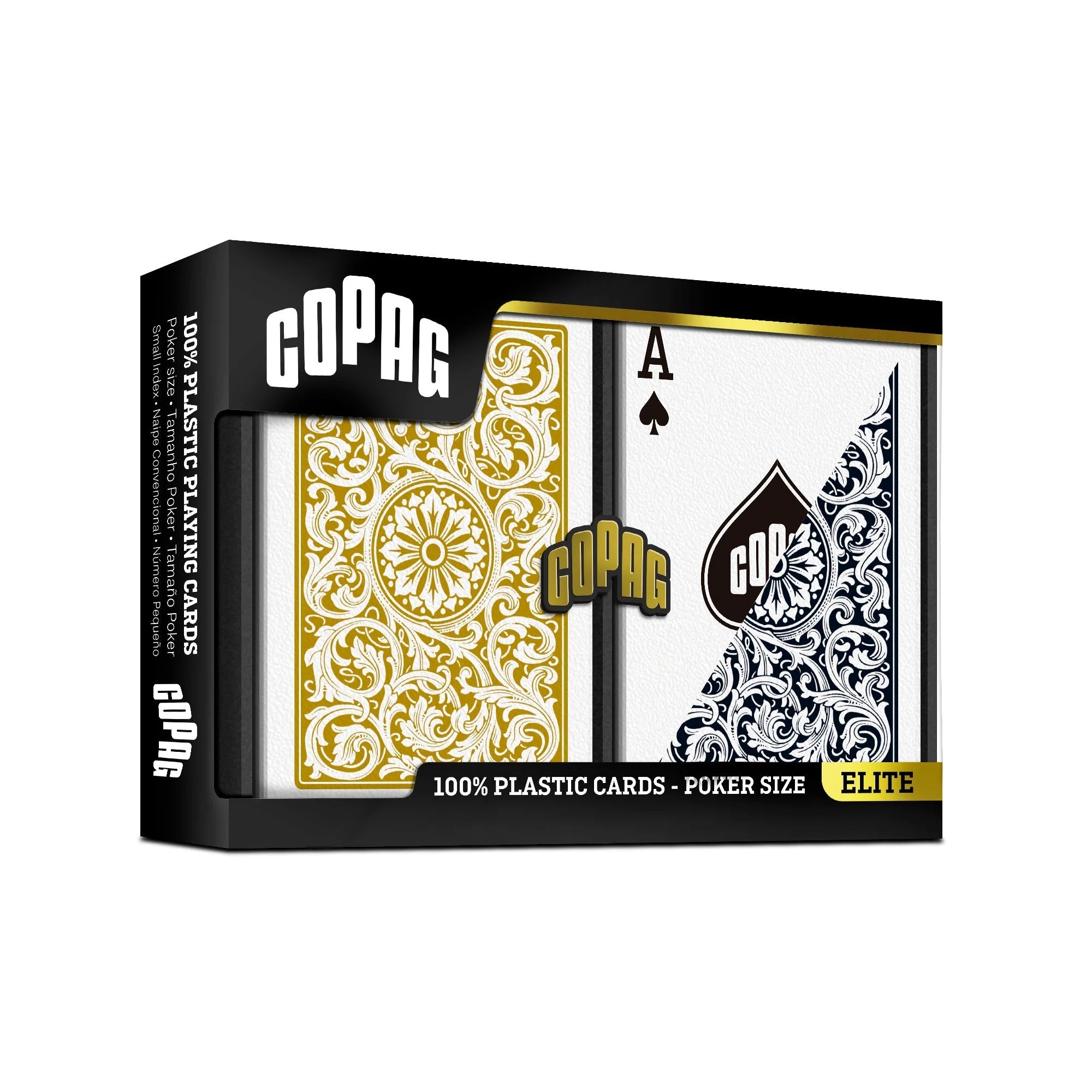 Copag Elite Poker dviguba žaidimo kortų kaladė Regular dydis (juoda/auksinė) - OBUOLYS