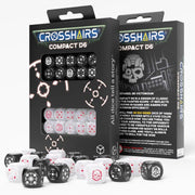 Crosshairs Compact D6 RPG kauliukų rinkinys (juoda ir perlo sp.) - OBUOLYS