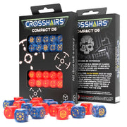 Crosshairs Compact D6 RPG kauliukų rinkinys (kobalto ir raudona sp.) - OBUOLYS
