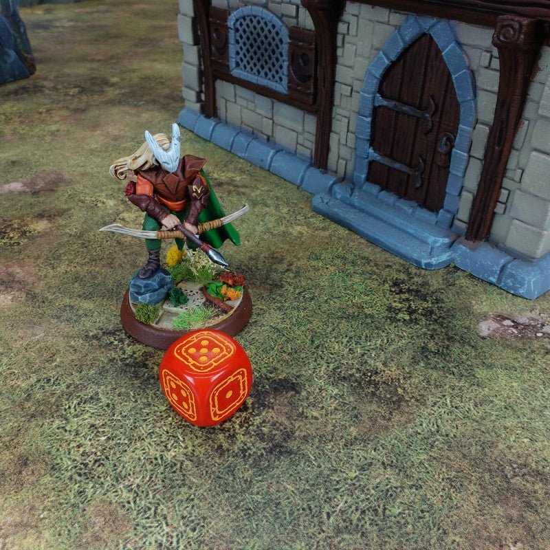 Crosshairs Compact D6 RPG kauliukų rinkinys (kobalto ir raudona sp.) - OBUOLYS