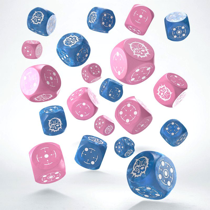 Crosshairs Compact D6 RPG kauliukų rinkinys (mėlynos ir rožinės sp.) - OBUOLYS
