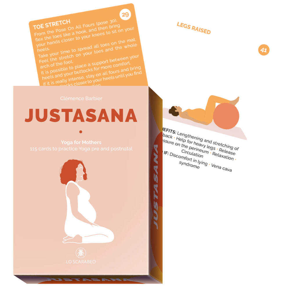JUSTASANA YOGA FOR MOTHERS KORTOS LO SCARABEO: joga nėštumo metu ir po jo