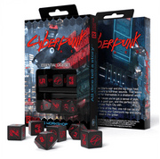 Cyberpunk RED Essential kauliukų rinkinys juodos ir raudonos spalvos - OBUOLYS