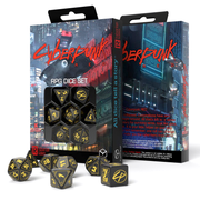 Cyberpunk RED RPG kauliukų rinkinys juodos ir geltonos sp - OBUOLYS