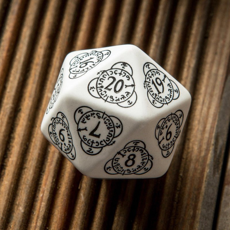 D20 Level Counter kauliukas baltos ir juodos sp - OBUOLYS