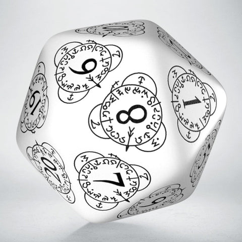 D20 Level Counter kauliukas baltos ir juodos sp - OBUOLYS