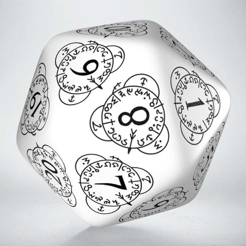 D20 Level Counter kauliukas baltos ir juodos sp - OBUOLYS