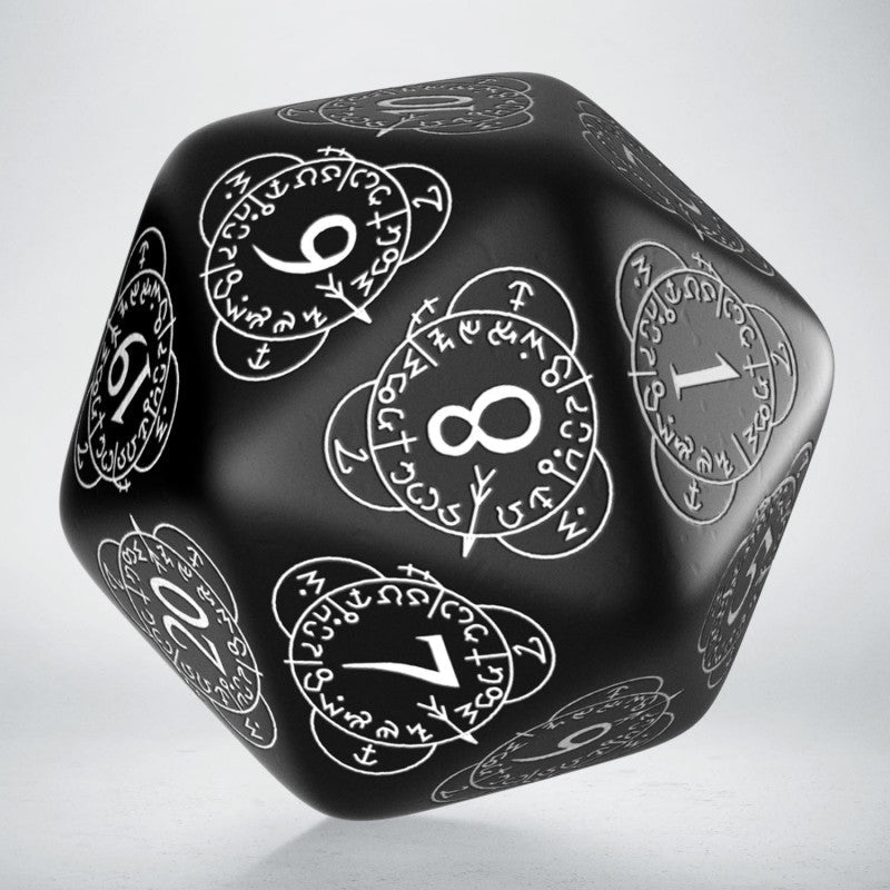 D20 Level Counter kauliukas juodos ir baltos sp - OBUOLYS