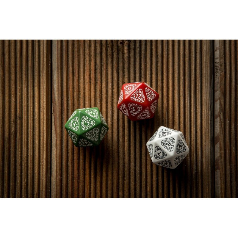 D20 Level Counter kauliukas raudonos ir baltos sp - OBUOLYS