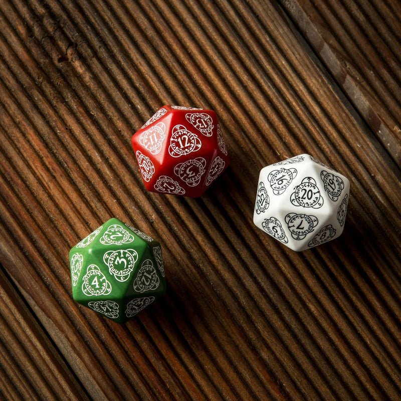 D20 Level Counter kauliukas raudonos ir baltos sp - OBUOLYS