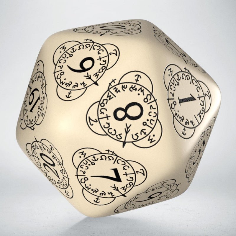 D20 Level Counter kauliukas smėlio ir juodos sp - OBUOLYS