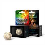 D20 Level Counter kauliukas smėlio ir juodos sp - OBUOLYS