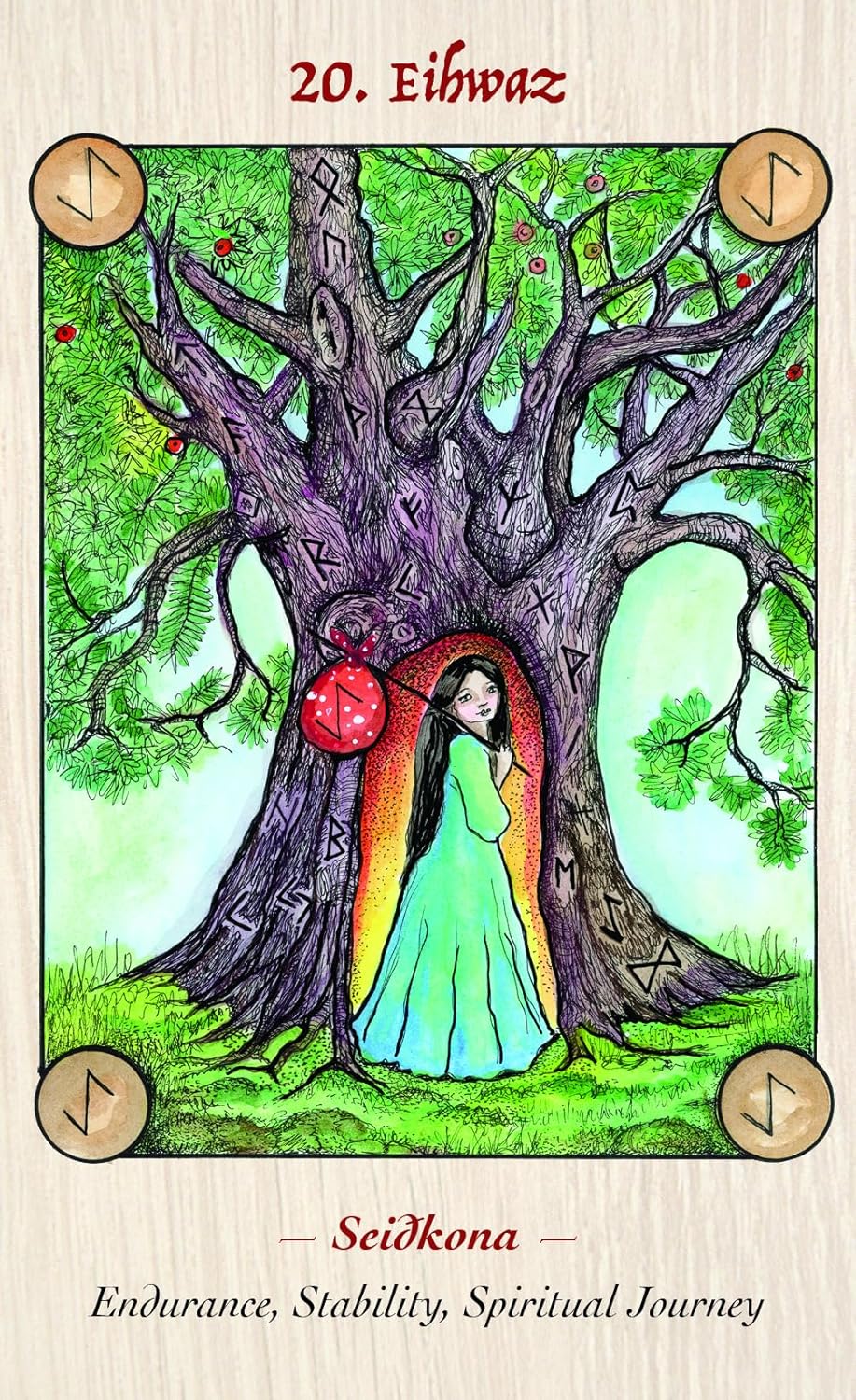 Norse Goddess Rune Oracle kortos Blue Angel