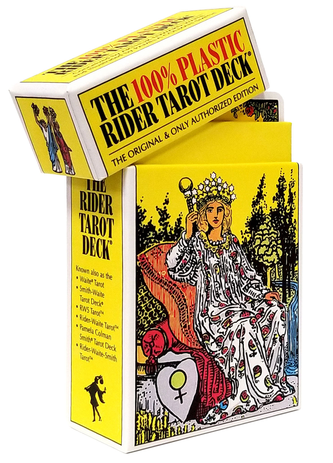 THE 100% PLASTIC RIDER TAROT: klasikinė Rider–Waite–Smith kaladė – ilgaamžė plastikinė versija