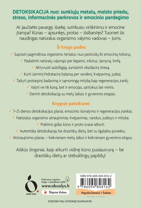 DETOKSIKACIJA: natūrali atgaiva kūnui ir sielai - OBUOLYS
