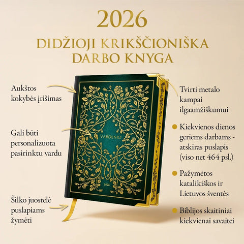 DIDŽIOJI KRIKŠČIONIŠKA DARBO KNYGA 2026: dvasingumo ir organizuotumo dermė + galimybė personalizuoti - OBUOLYS