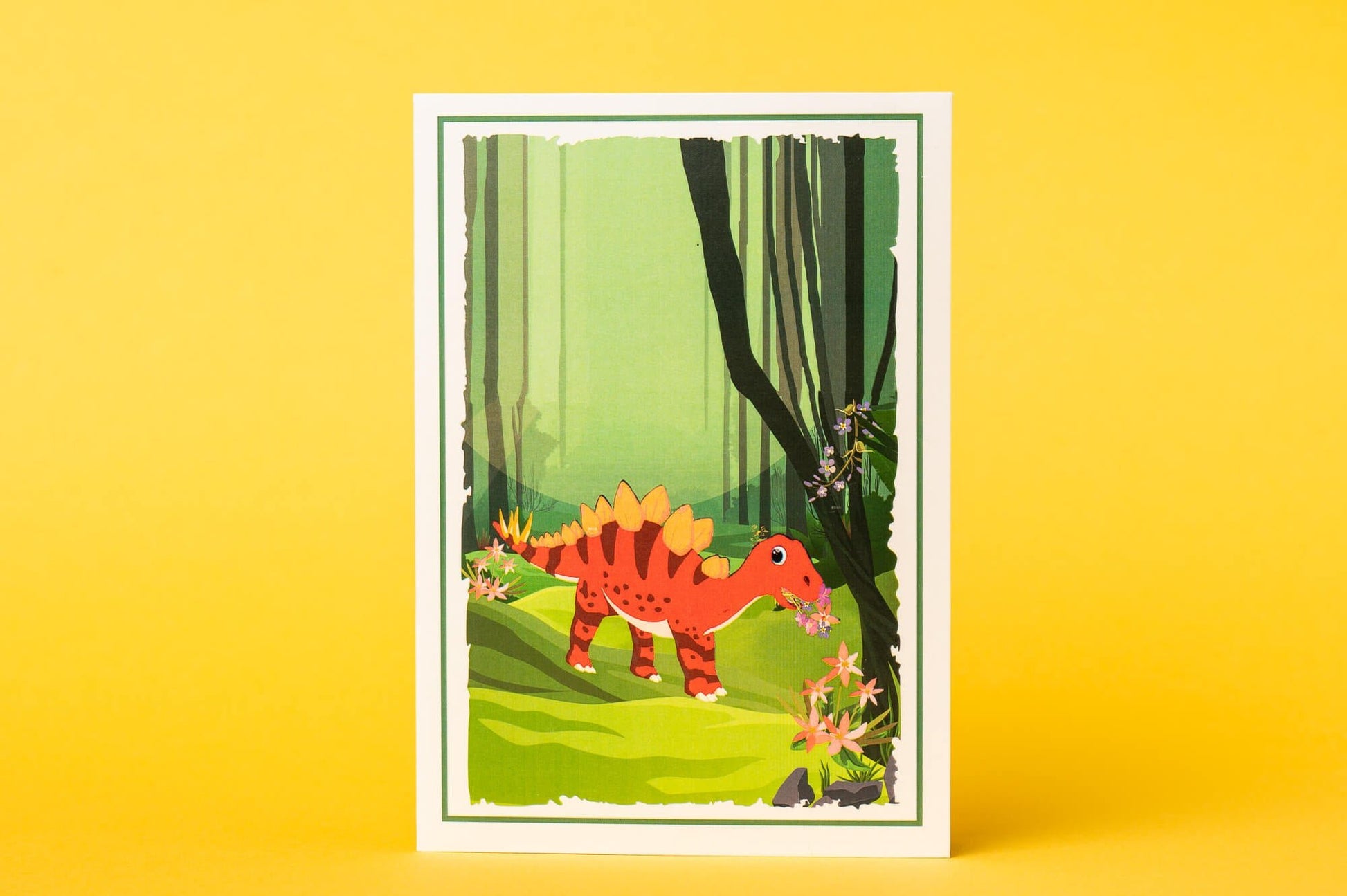 DINOZAURIUKO SVEIKINIMAI: išskirtinio grožio 3D pop - up atvirukas + vokas - OBUOLYS