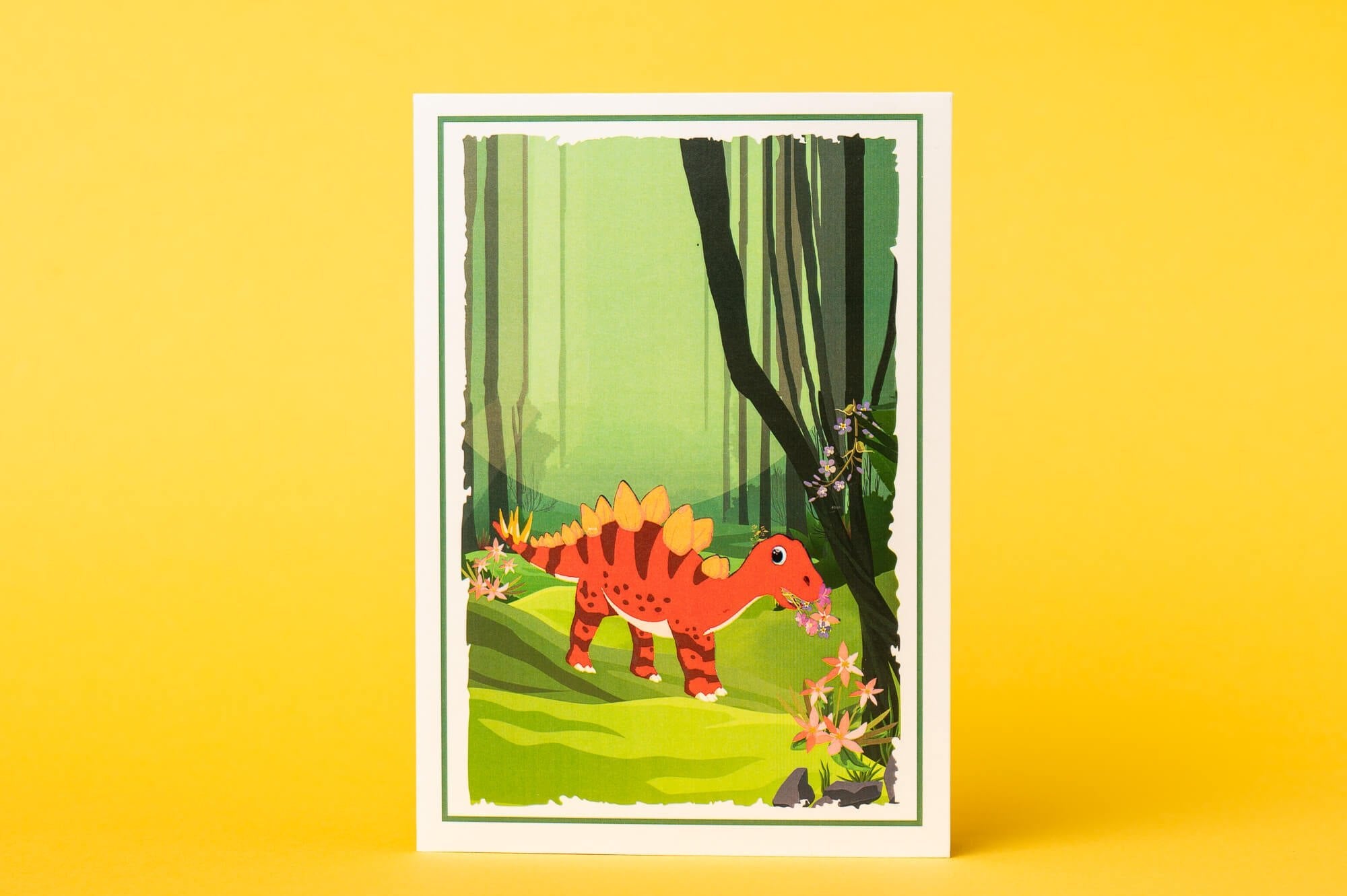 DINOZAURIUKO SVEIKINIMAI: išskirtinio grožio 3D pop - up atvirukas + vokas - OBUOLYS