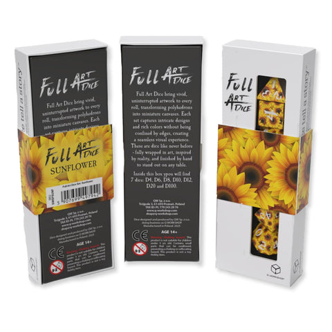 Full Art Dice™ Sunflower kauliukų rinkinys Q-WORKSHOP