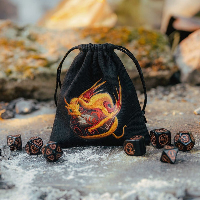 Dragon Black and adorable kauliukų maišelis juodas ir spalvotos detalės - OBUOLYS