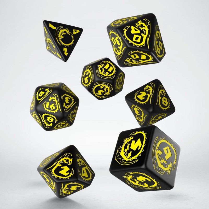 Dragons RPG kauliukų rinkinys juodos ir geltonos spalvų - OBUOLYS