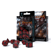 Dragons RPG kauliukų rinkinys juodos ir raudonos spalvų - OBUOLYS
