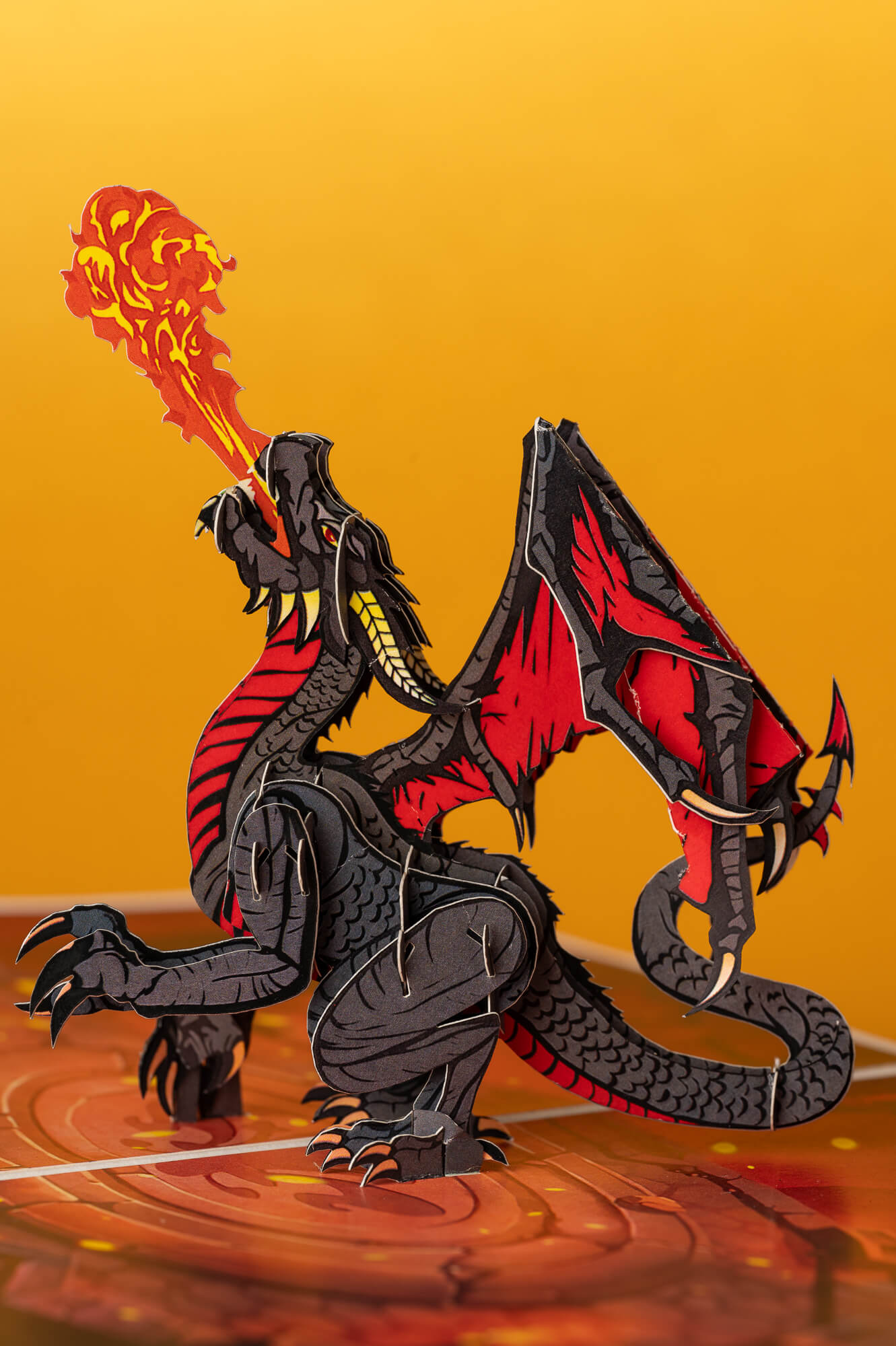DRAKONAS: išskirtinio grožio 3D pop - up atvirukas + vokas - OBUOLYS