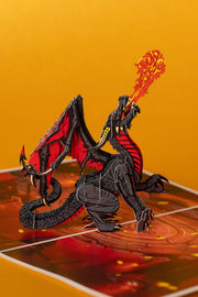 DRAKONAS: išskirtinio grožio 3D pop - up atvirukas + vokas - OBUOLYS