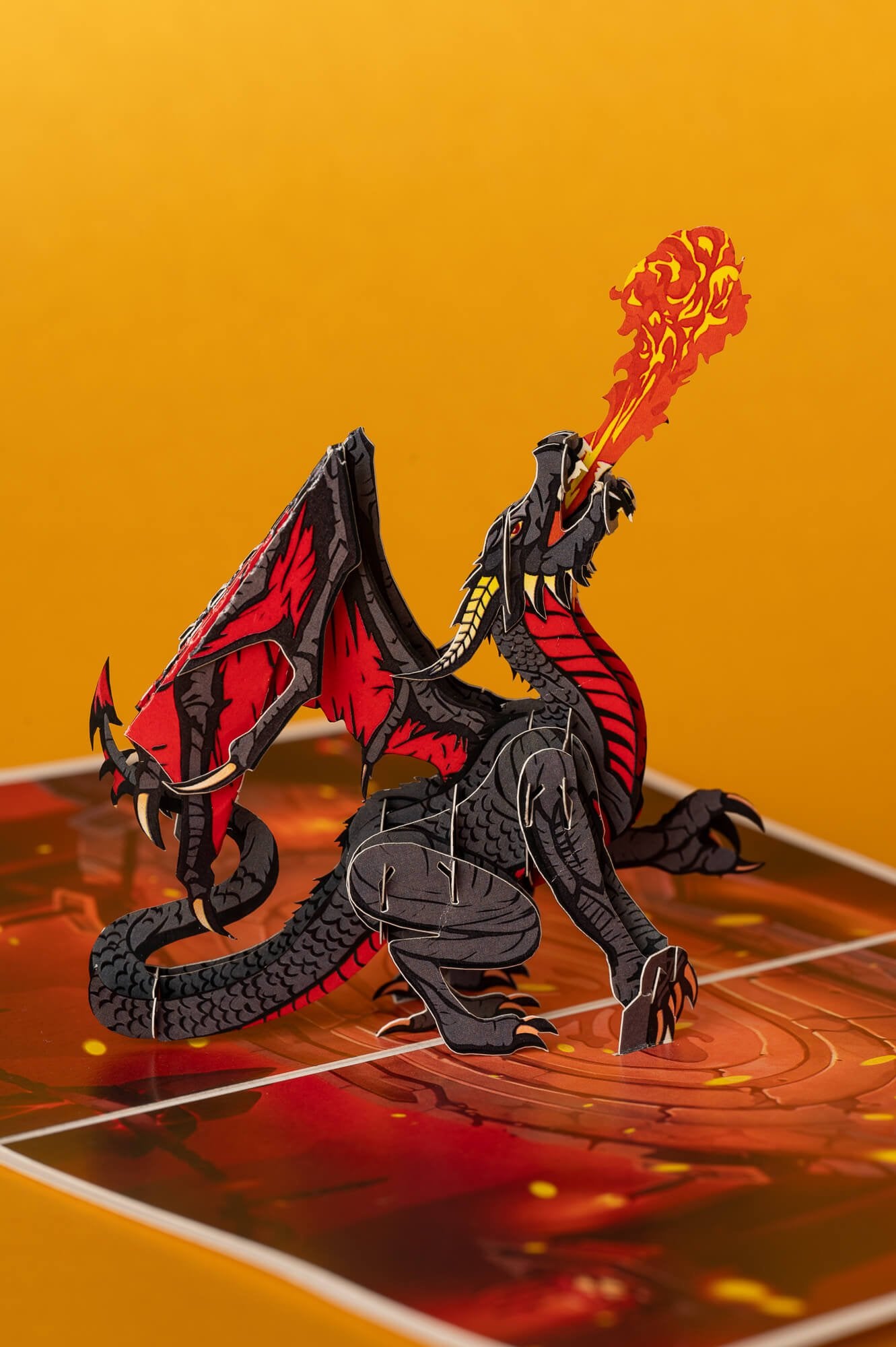 DRAKONAS: išskirtinio grožio 3D pop - up atvirukas + vokas - OBUOLYS