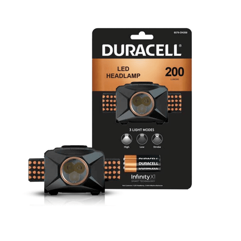 Duracell Led Headlamp 200 Lumens prožektorius ant galvos - OBUOLYS