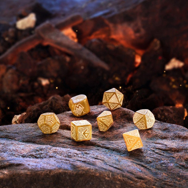 Dwarven Gold kauliukų rinkinys (aukso sp.) - OBUOLYS