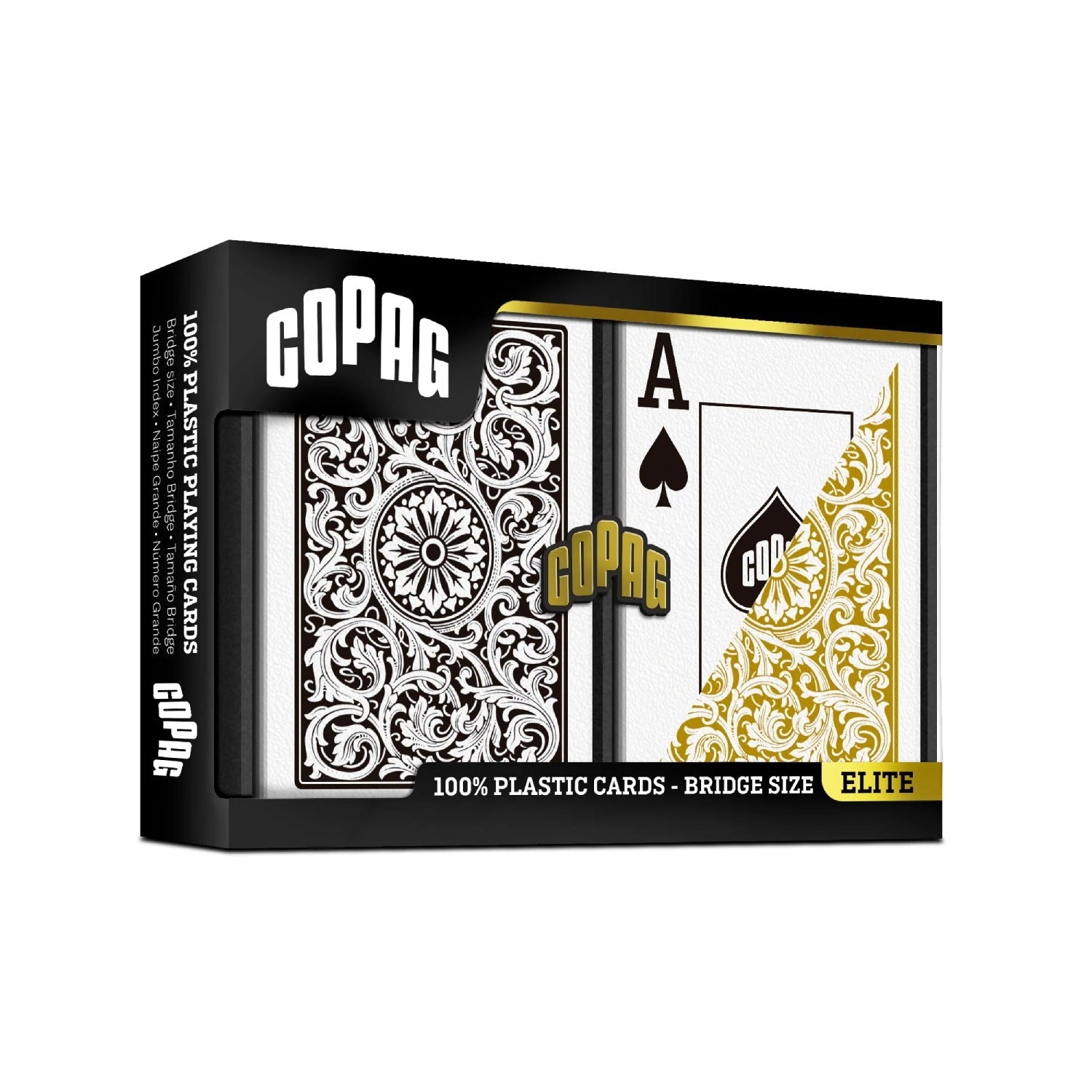 Elite 1546 Playing Cards bridge size dviguba žaidimo kortų kaladė (juoda/auksinė) Copag - OBUOLYS