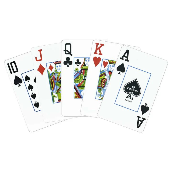 Elite Bridge Jumbo index žaidimo kortos dviguba kaladė (raudonos ir mėlynos) Copag - OBUOLYS