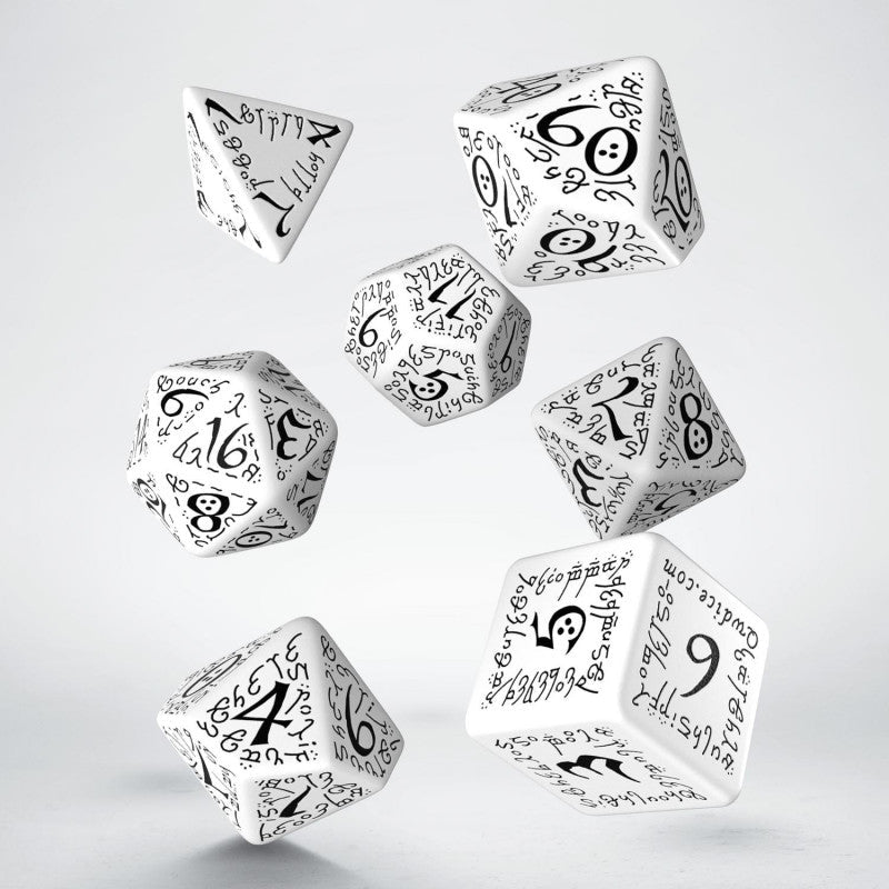 Elvish kauliukų rinkinys baltos ir juodos sp - OBUOLYS